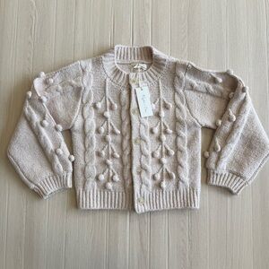 Rylee + Cru Cream Textured Cardigan NWT Size 4-5